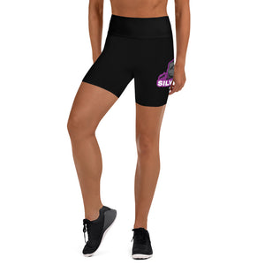 SilverBack Women's Yoga Shorts (Purple Logo)